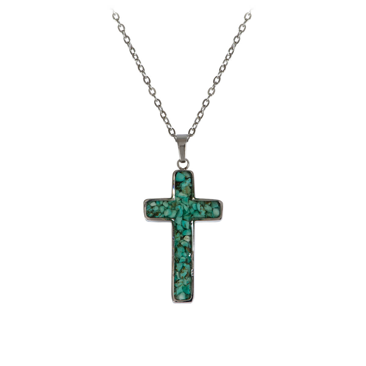 fontis-geschenke-kreuz-halskette-edelstahl-t-rkis-40-cm image 1