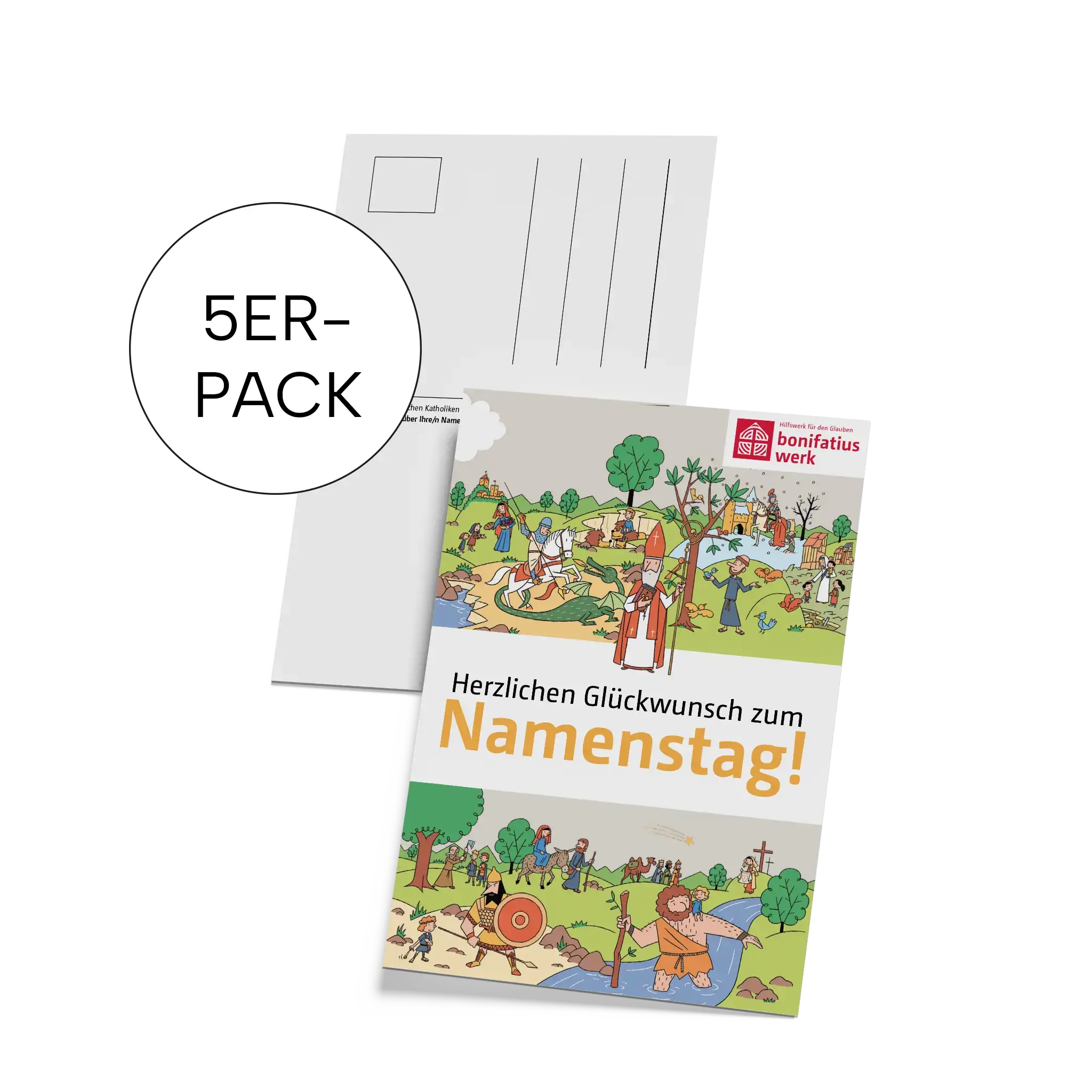 bonifatiuswerk-namenstagspostkarten-set-postkarten-5-karten-din-a6 image 1