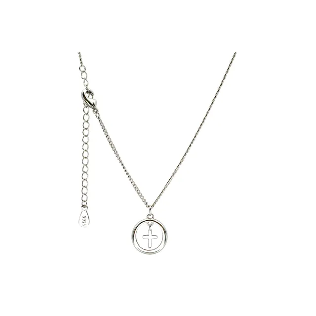 fontis-kreuz-in-ring-halskette-sterlingsilber-925-41-5-cm image 1
