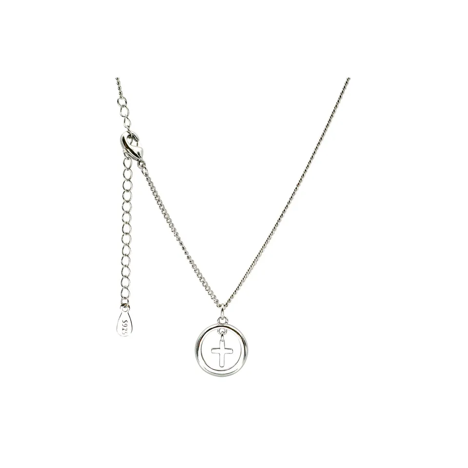 fontis-kreuz-in-ring-halskette-sterlingsilber-925-41-5-cm image 1