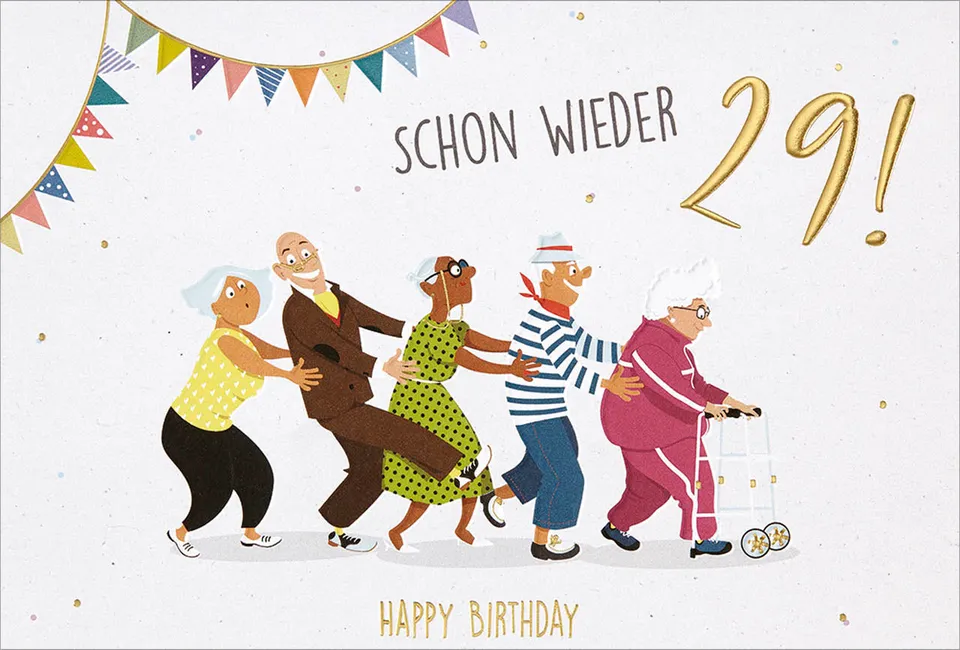 fontis-papeterie-faltkarte-schon-wieder-29-geburtstag-happy-birthday image 1