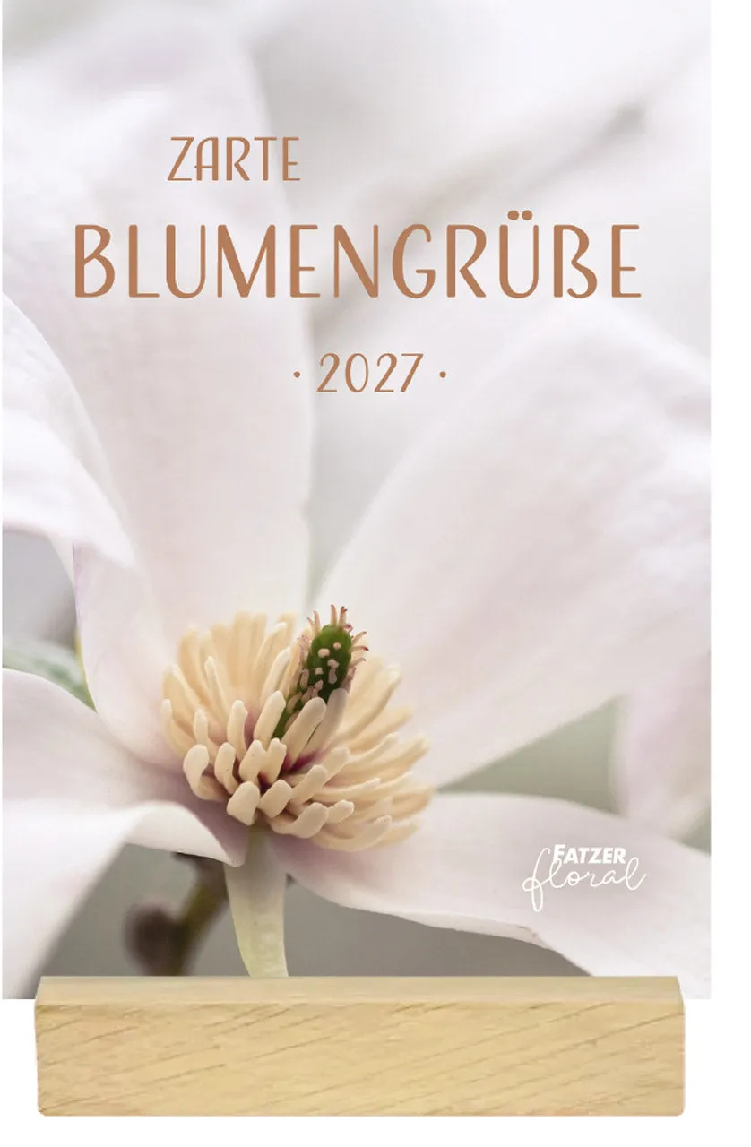 fontis-kalender-zarte-blumengr-e-2027-tischkalender-holzaufsteller image 1