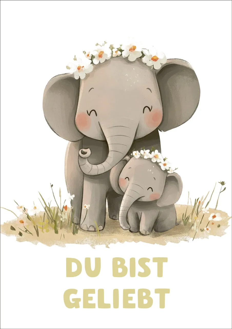 fontis-du-bist-geliebt-poster-a3-elefant-kinder image 1