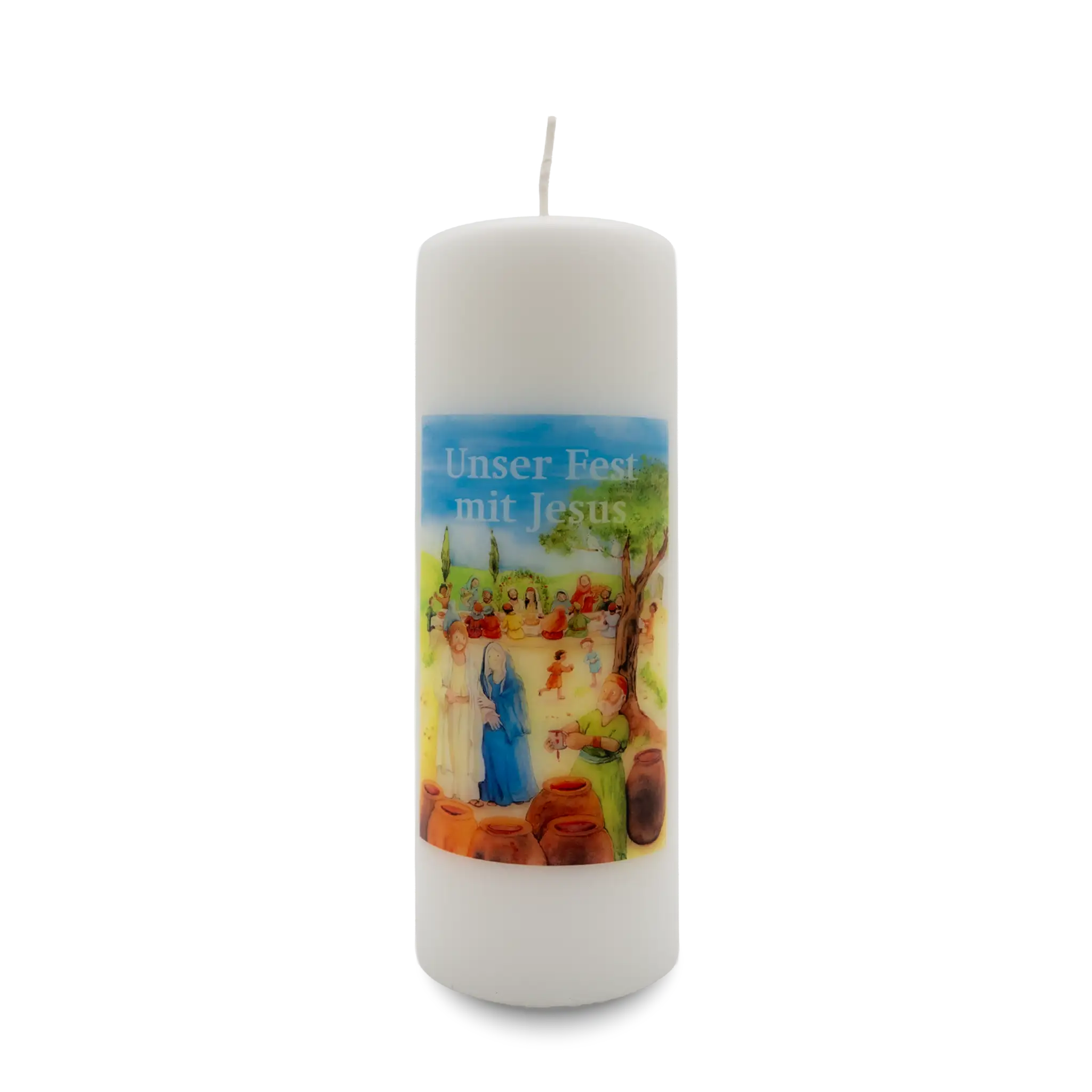 bonifatiuswerk-unser-fest-mit-jesus-tischkerze-7x19-cm-kommunion image 1