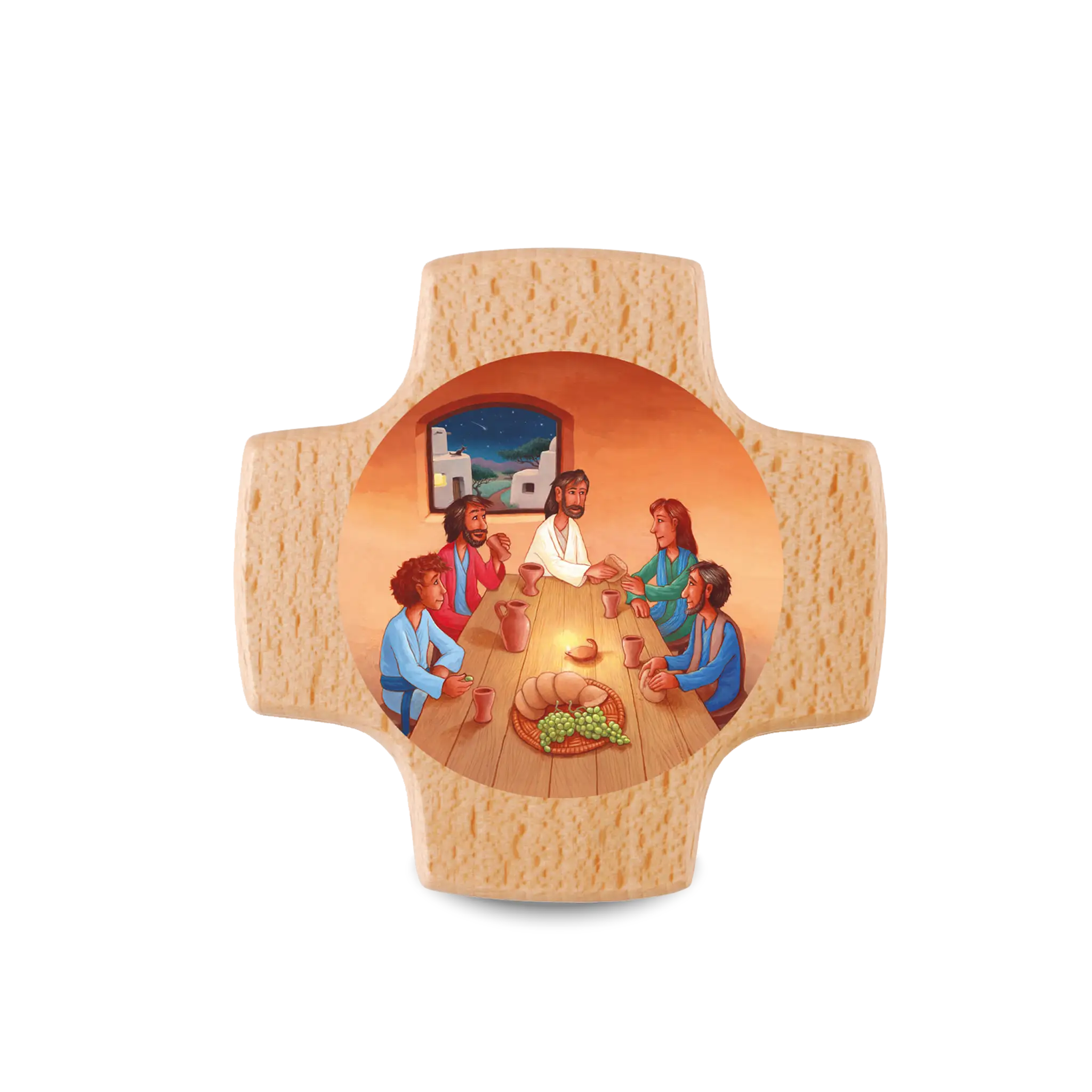 bonifatiuswerk-ihr-seid-meine-freunde-holzkreuz-buche-8x8-cm image 1