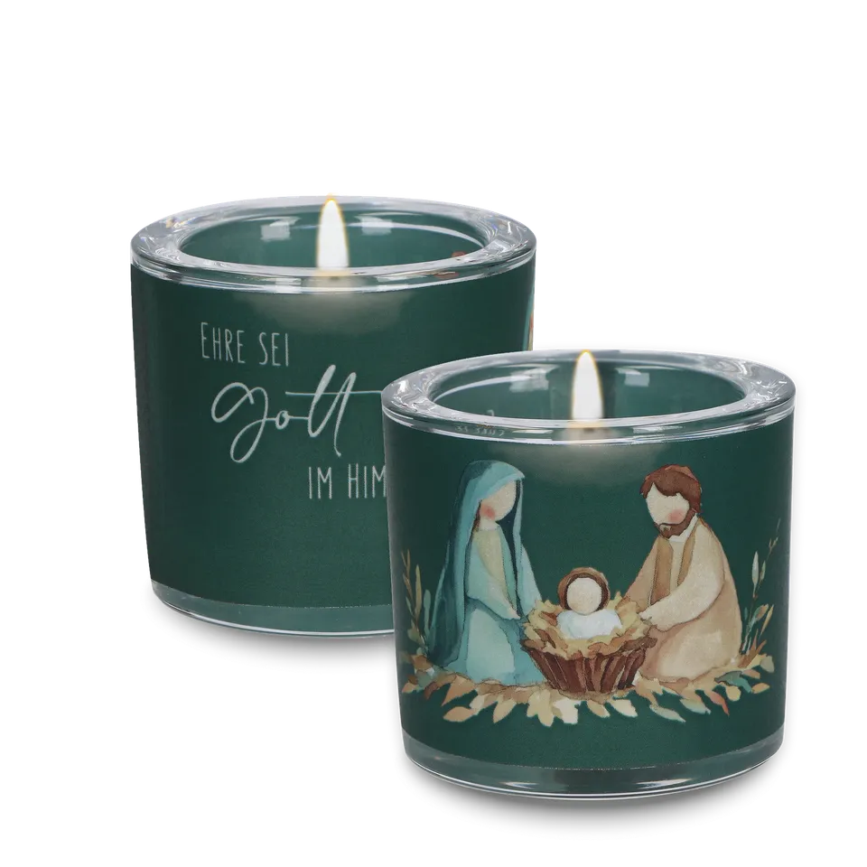 bonifatiuswerk-ehre-sei-gott-windlicht-glas-mit-teelicht image 1
