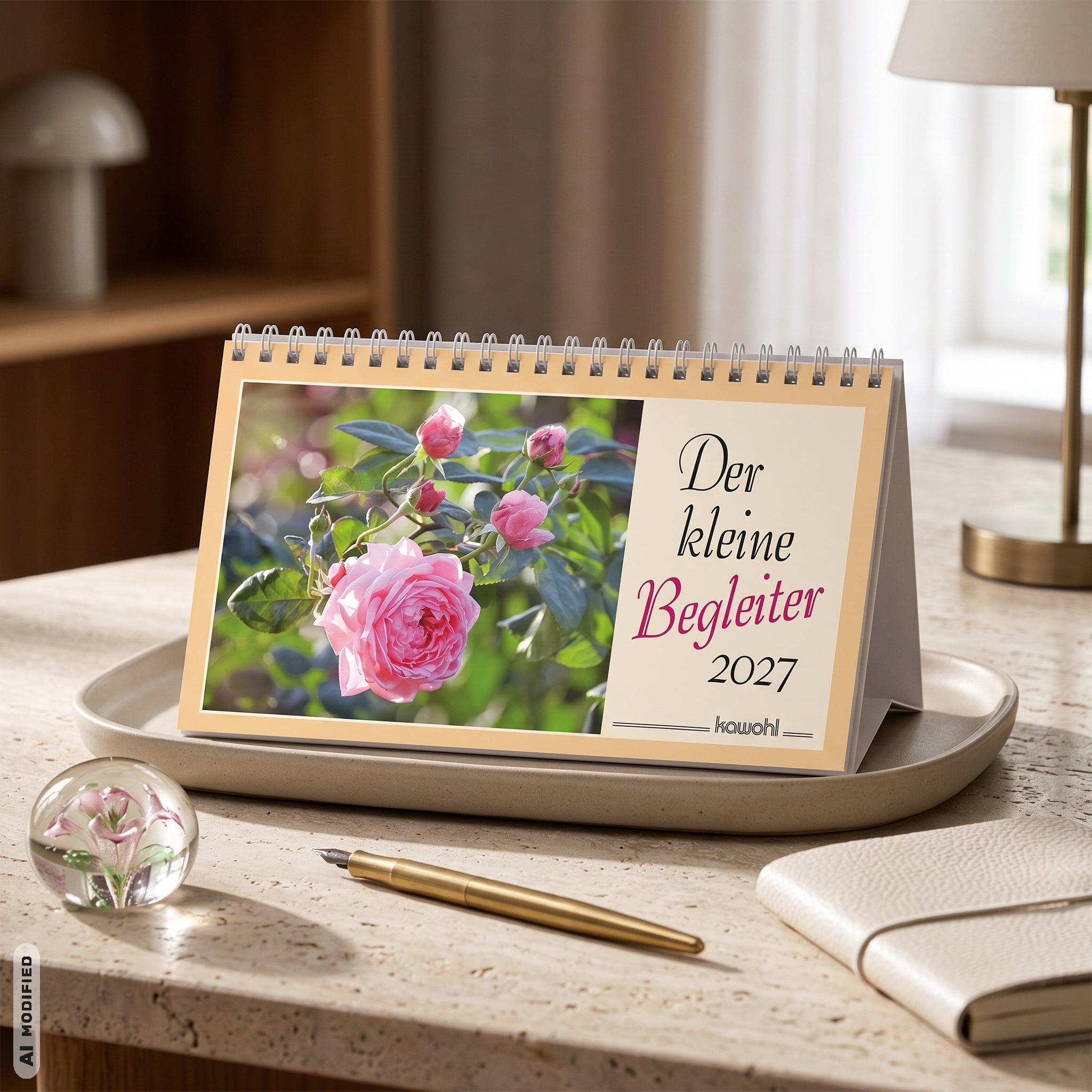 der-kleine-begleiter-2027-aufstellkalender-spiralbindung-blumen image 2