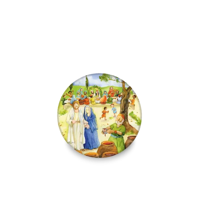 bonifatiuswerk-unser-fest-mit-jesus-magnet-rund-6-5-cm-kommunion image 1