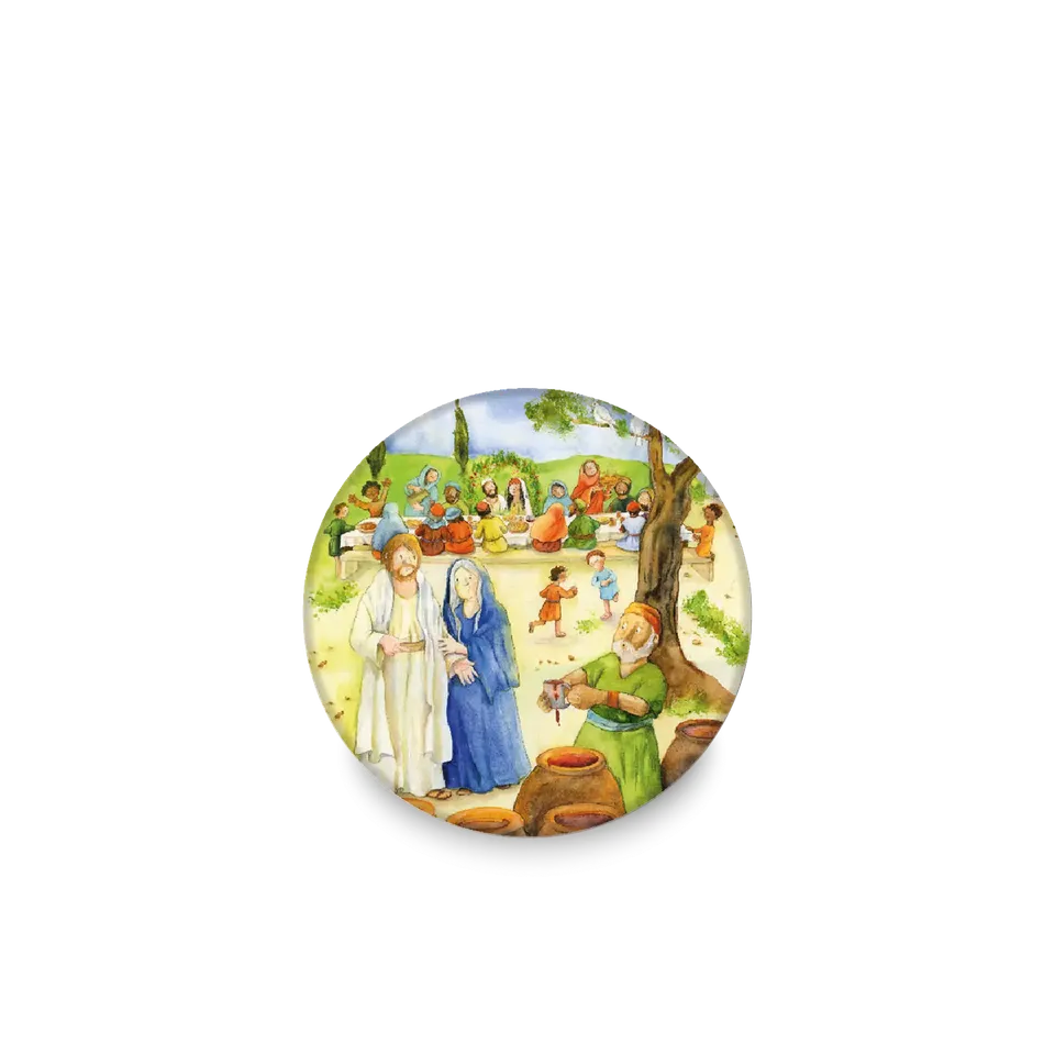 bonifatiuswerk-unser-fest-mit-jesus-magnet-rund-6-5-cm-kommunion image 1