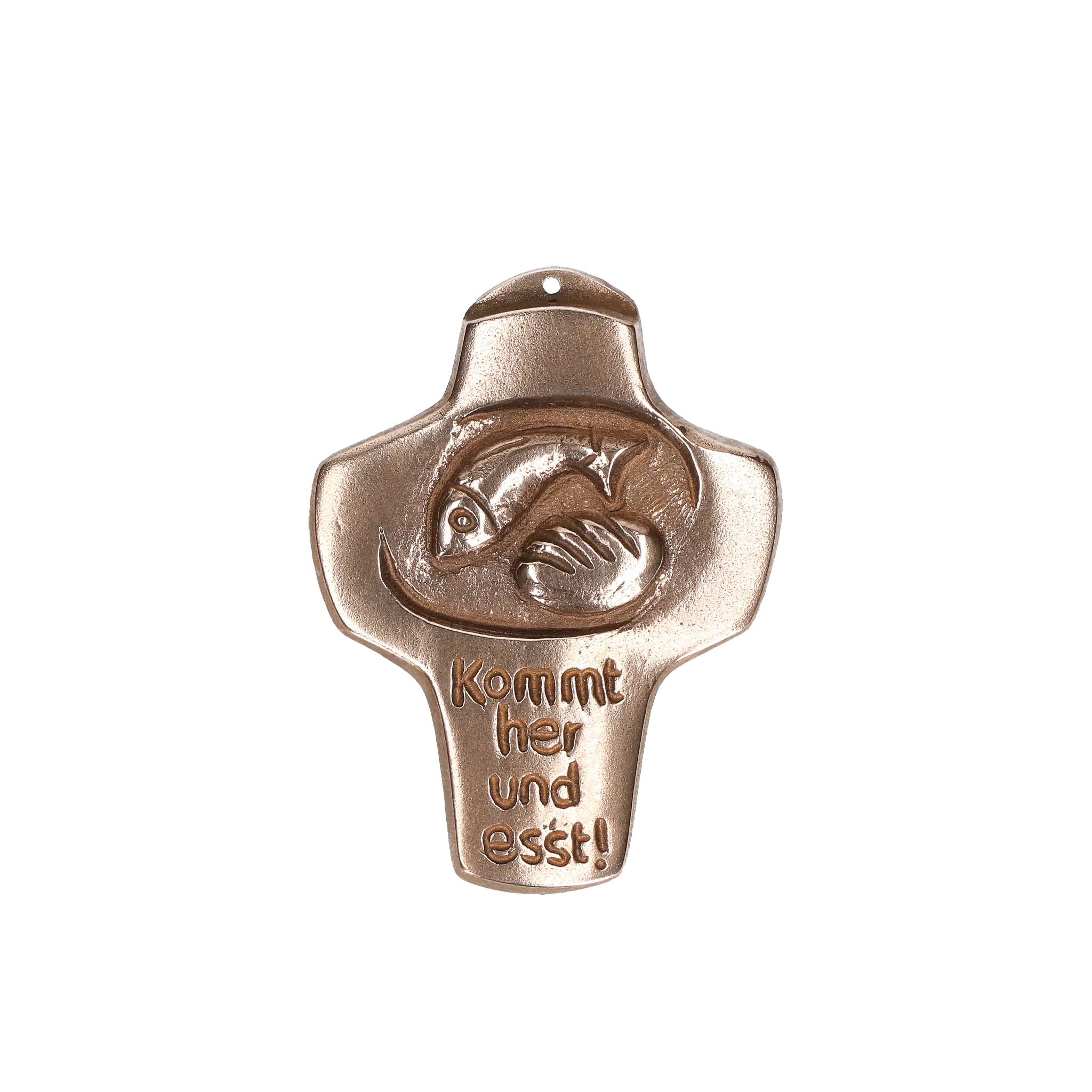 bonifatiuswerk-kommt-her-und-esst-bronzekreuz-8-5-x-10-cm image 1