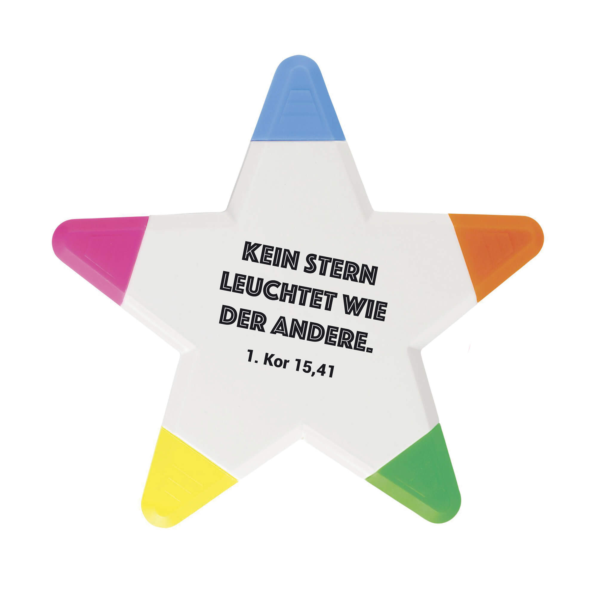 kein-stern-leuchtet-textmarker-stern-5-farben-papeterie image 1