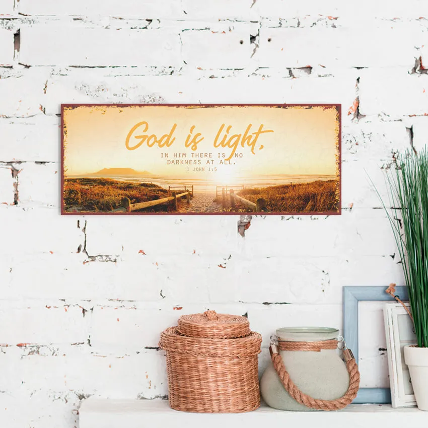 god-is-light-metallschild-34-5x14-cm-vintage image 1
