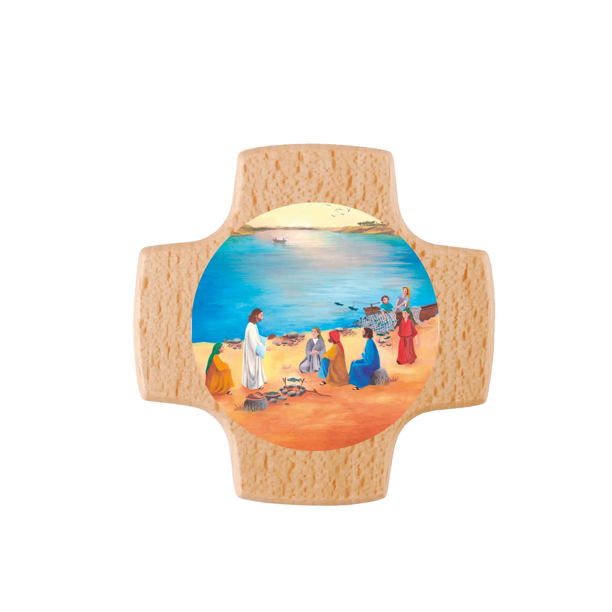 bonifatiuswerk-kommt-her-und-esst-holzkreuz-buche-8x8-cm image 1