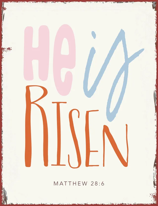 fontis-he-is-risen-metallschild-ostern-27x35-cm image 1