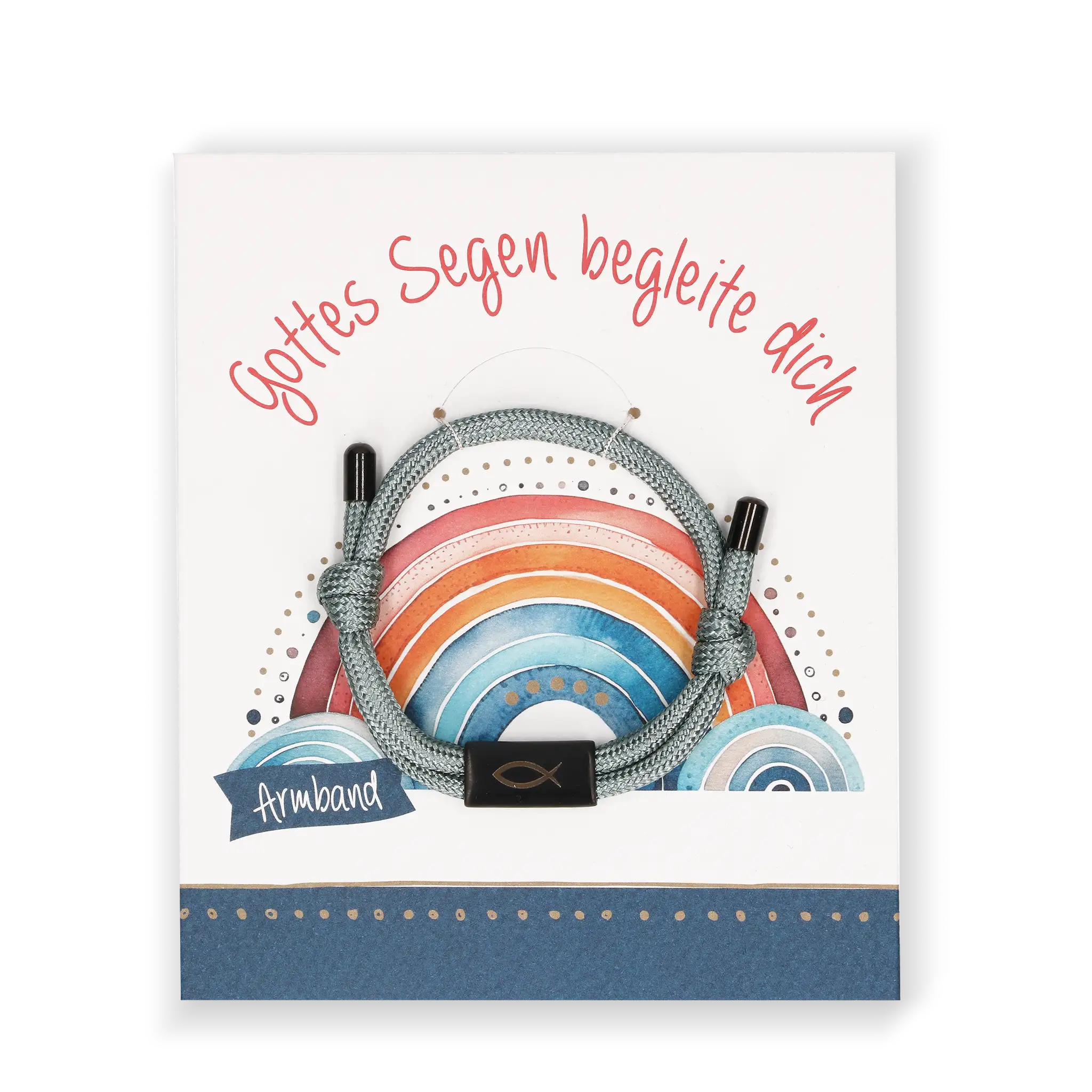 bonifatiuswerk-gottes-segen-begleite-dich-armband-fisch-grau image 1