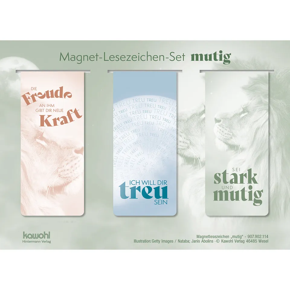 fontis-geschenke-sei-mutig-lesezeichen-magnetisch-3er-set image 1