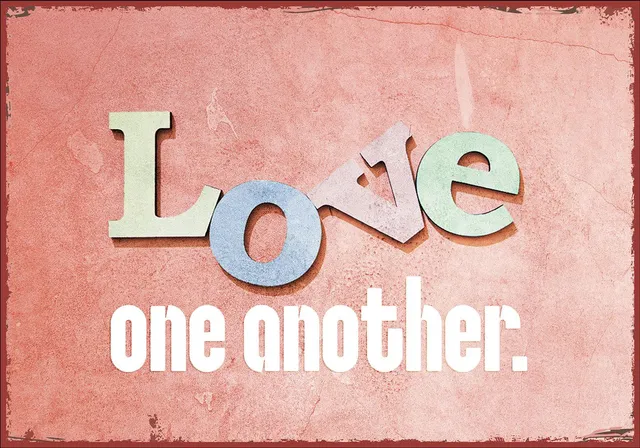 segensart-love-one-another-metallschild-27x19-cm image 1