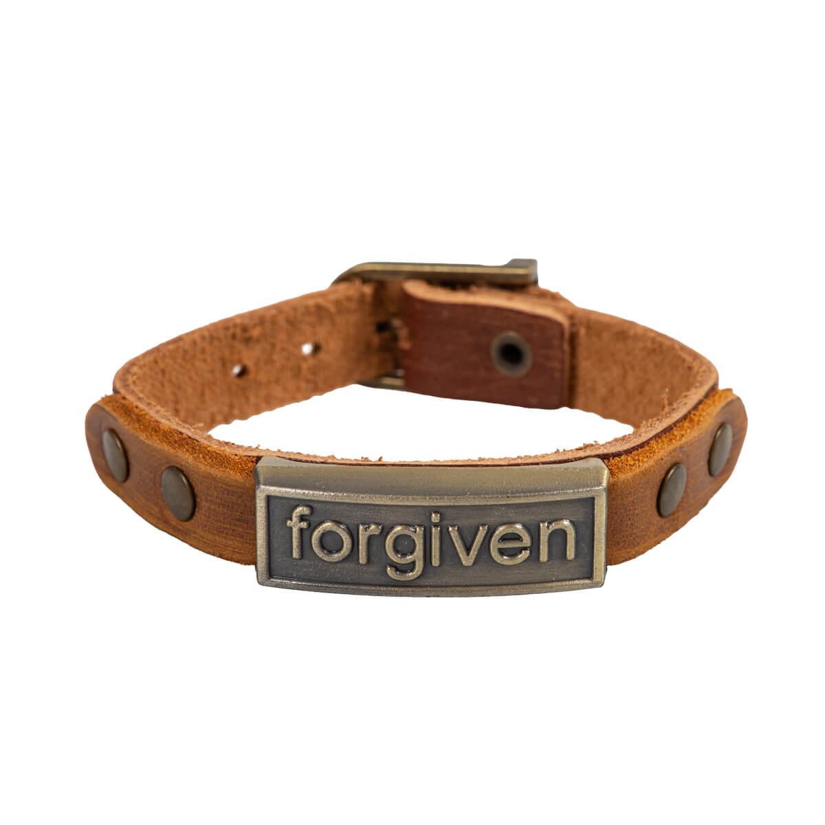 fontis-verlag-geschenke-forgiven-leder-armband-braun-23-cm image 1