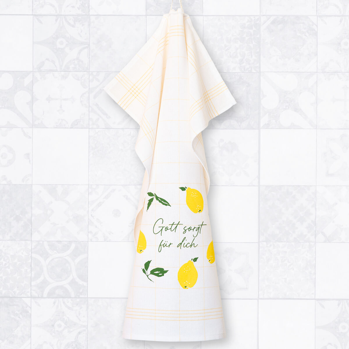 fontis-geschenke-gott-sorgt-f-r-dich-geschirrtuch-zitronen-gelb-kariert image 4