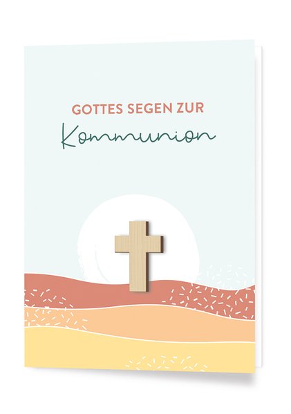 fontis-papeterie-gottes-segen-zur-kommunion-faltkarte-mit-holzapplikation image 1