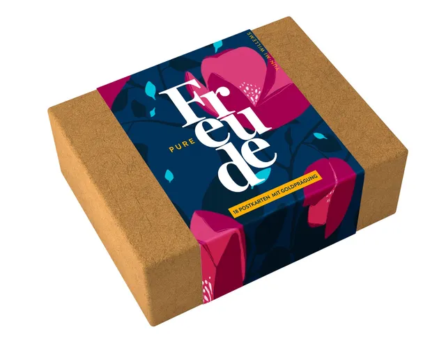 fontis-papeterie-pure-freude-18-postkarten-in-box-goldpr-gung image 1