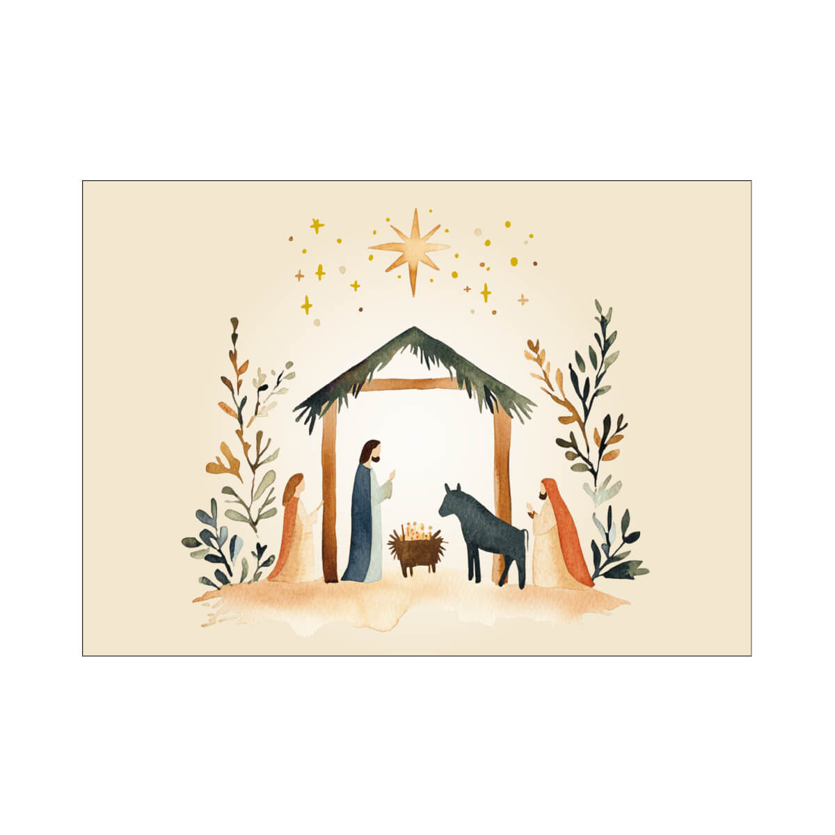 fontis-papeterie-krippe-postkarte-weihnachten-din-a6-krippenmotiv image 1