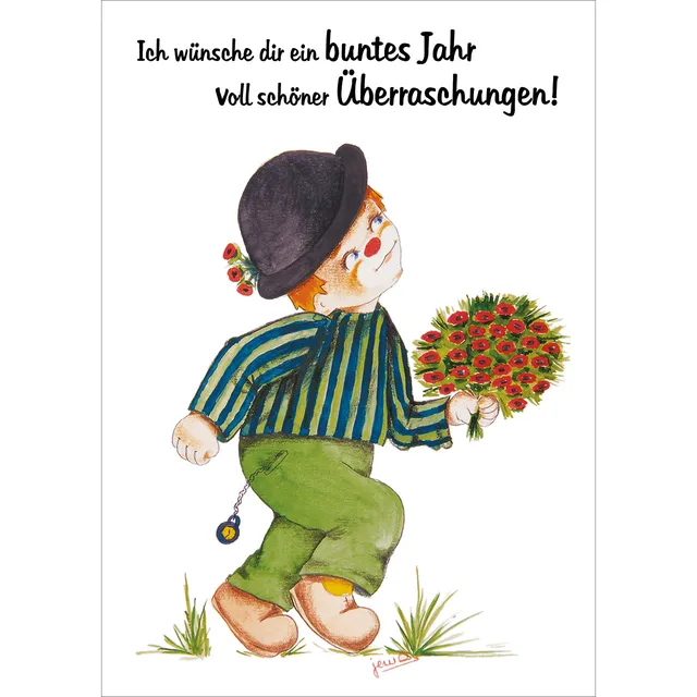 fontis-papeterie-buntes-jahr-clown-postkarten-4er-fr-hlich image 1