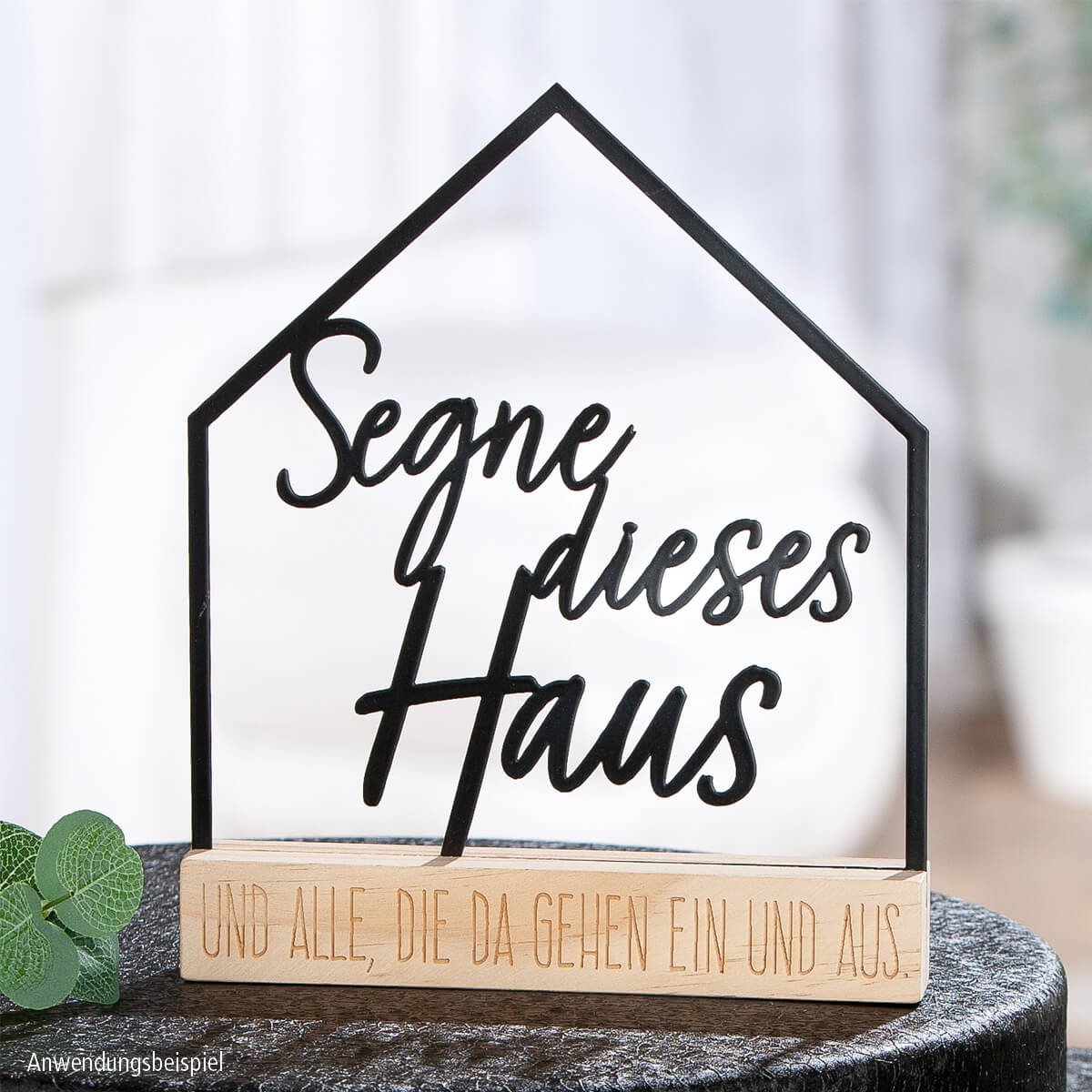 fontis-segne-dieses-haus-standdeko-metall-18x22-cm-holz image 2