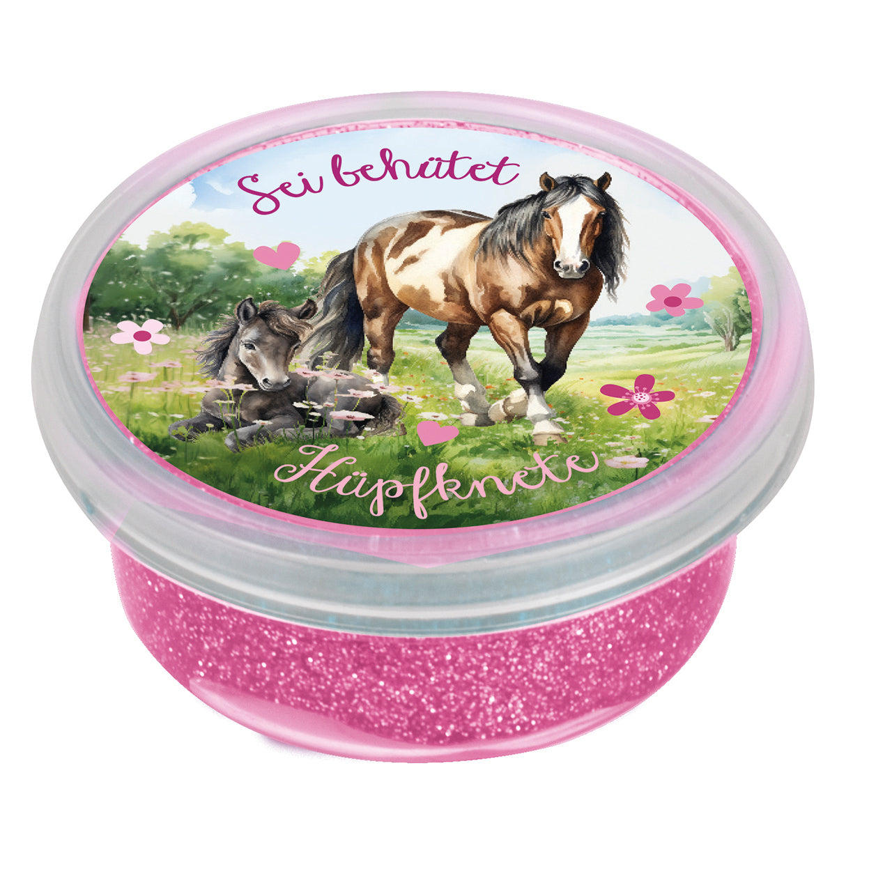 sei-beh-tet-h-pfnete-pferde-glitzerknete-f-r-kinder image 1