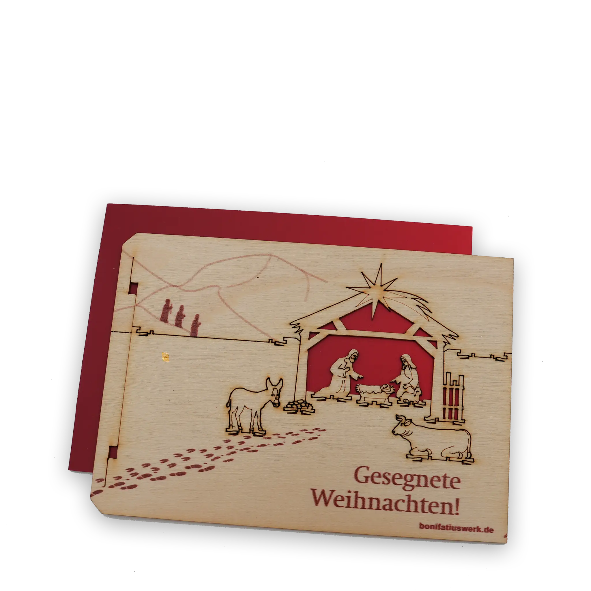 bonifatiuswerk-holzpostkarte-krippe-weihnachtskarte-mit-umschlag image 2
