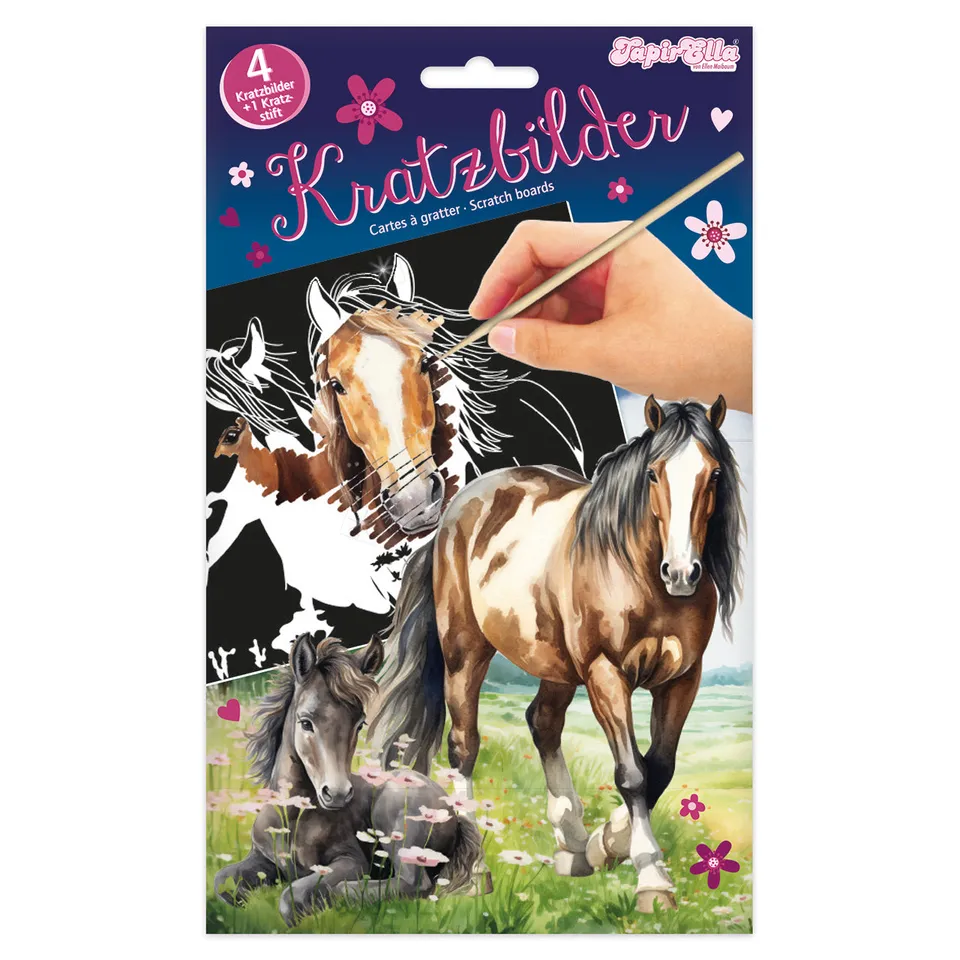 fontis-pferd-mit-fohlen-kratzbilder-f-r-kinder-4er-set image 1