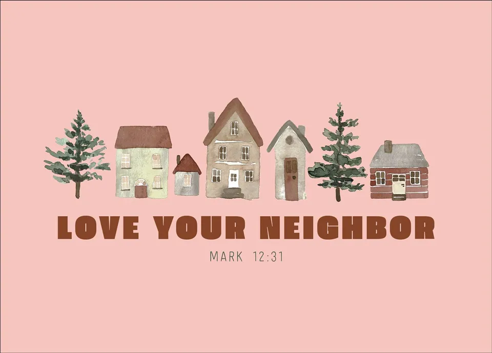 fontis-papeterie-love-your-neighbor-postkarte-hellrot-14-8x10-5-cm image 1