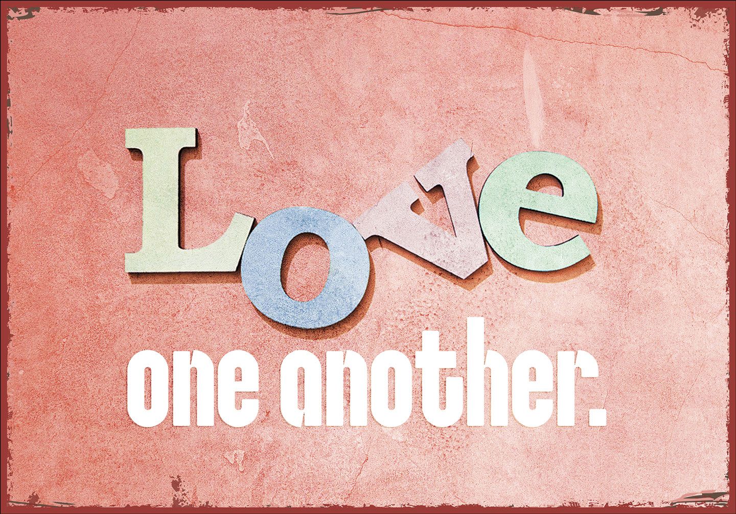 segensart-love-one-another-metallschild-27x19-cm image 1