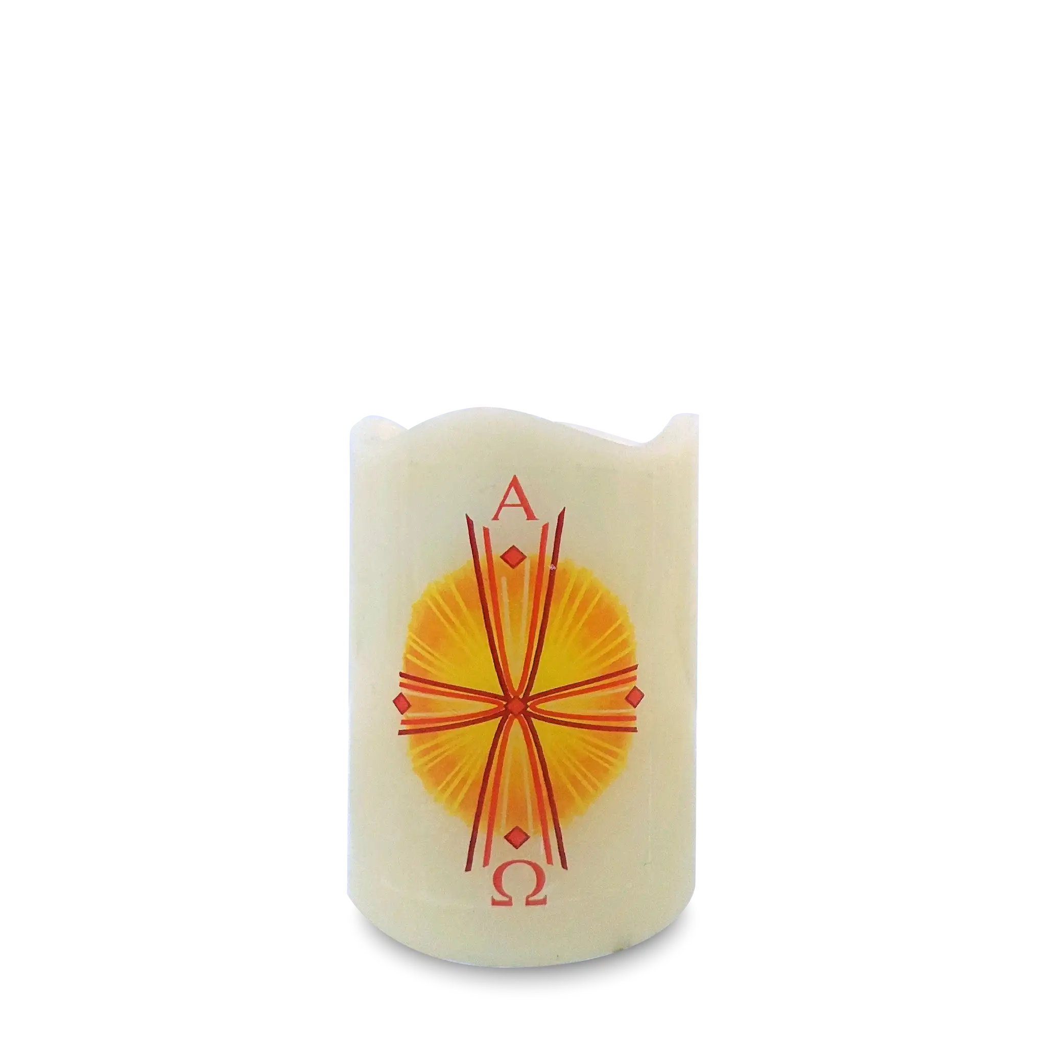 bonifatiuswerk-sonnenkreuz-kerze-7x9-cm-exklusivmotiv image 1