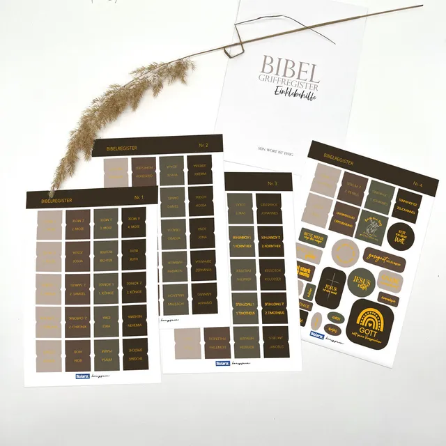 bibel-griffregister-urvertrauen-braun-gold-vinyl-selbstklebend image 1