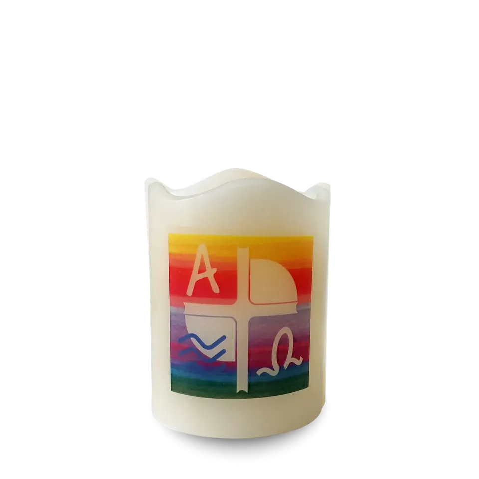 bonifatiuswerk-regenbogen-led-kerze-osterkerze-7x9-cm image 1