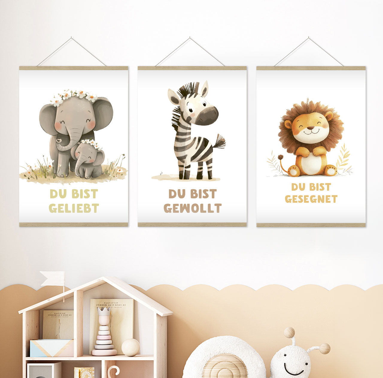 fontis-papeterie-kinderposter-elefant-zebra-l-we-3er-set-a3 image 2