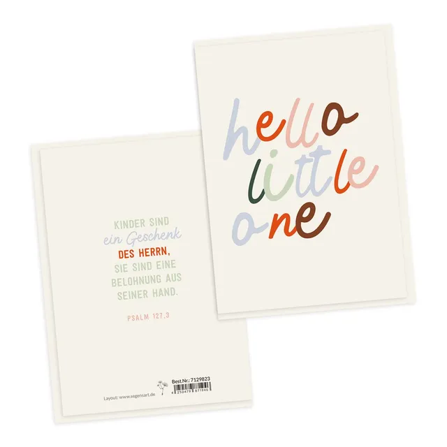 hello-little-one-doppelkarte-geburt-psalm-127-faltkarte image 1