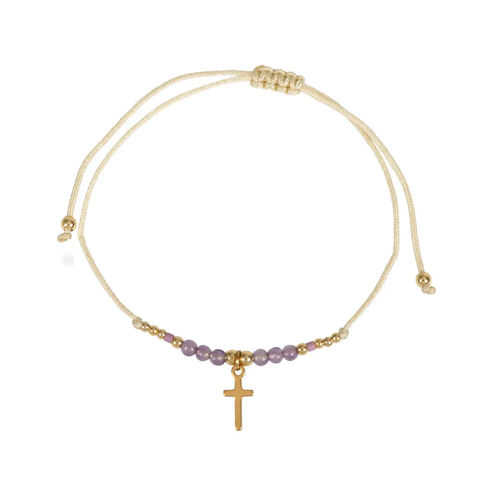 fontis-geschenke-textil-armband-mit-perlen-und-kreuz-lila image 1