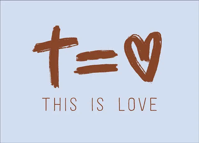 segensart-this-is-love-mini-karte-kreuz-herz-7-4x5-2-cm image 1