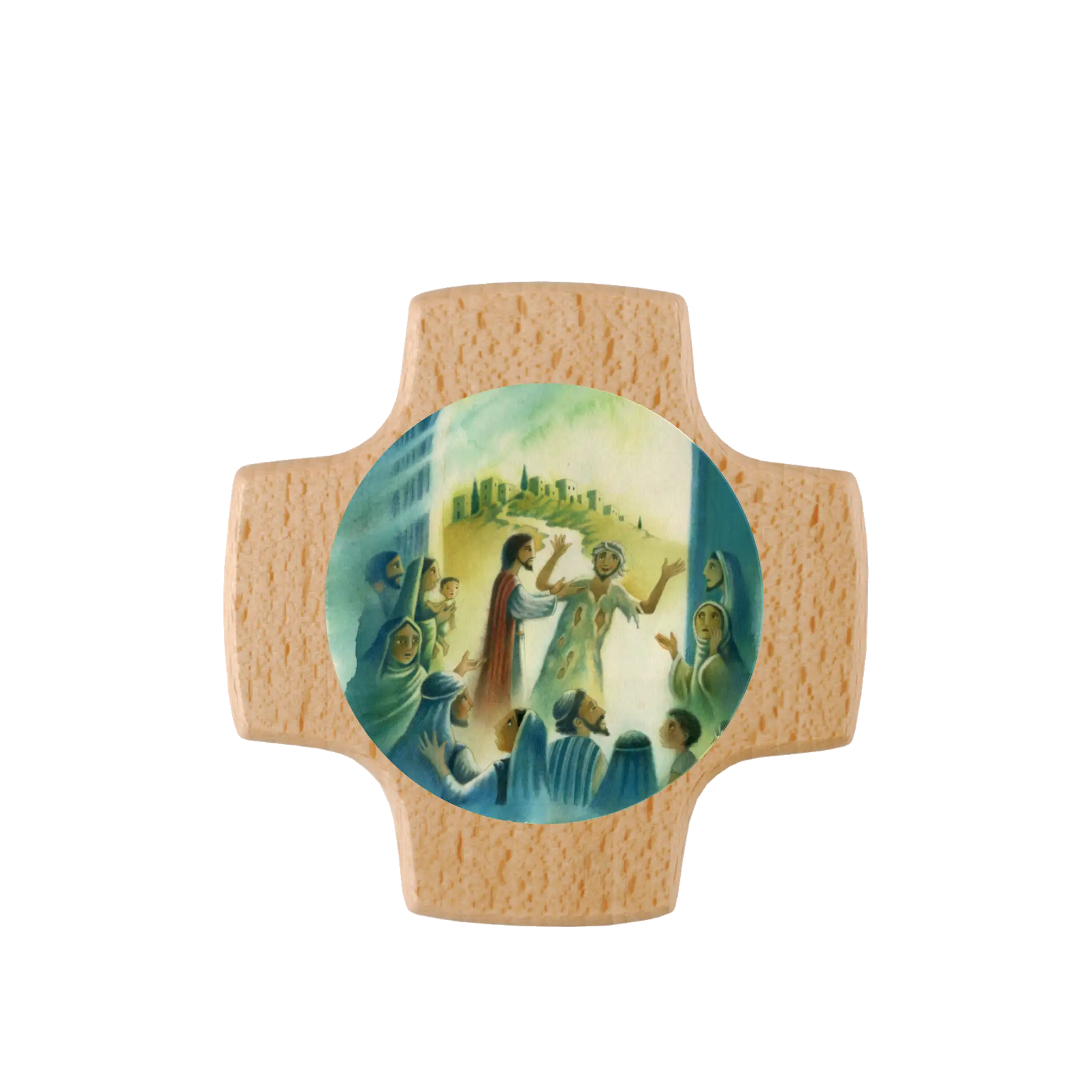 bonifatiuswerk-weites-herz-offene-augen-holzkreuz-buche-8-cm image 1