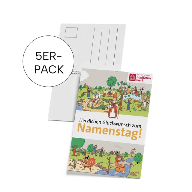 bonifatiuswerk-namenstagspostkarten-set-postkarten-5-karten-din-a6 image 1