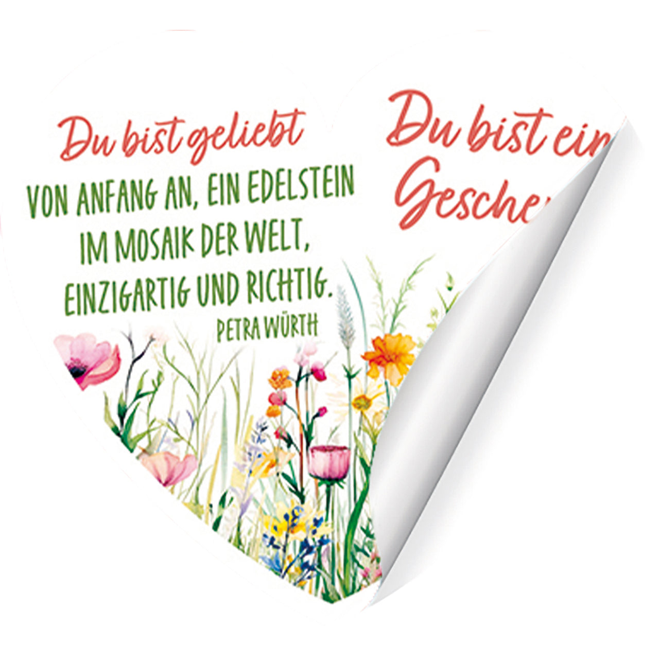 fontis-papeterie-du-bist-ein-geschenk-aufkleber-gru-karten-4er-herz image 2
