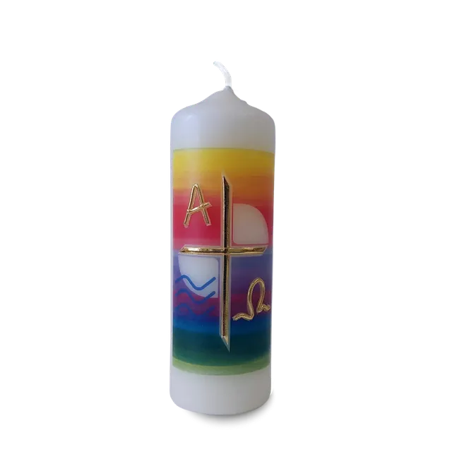 bonifatiuswerk-regenbogen-osterkerze-5x15-cm-ohne-zahl image 1