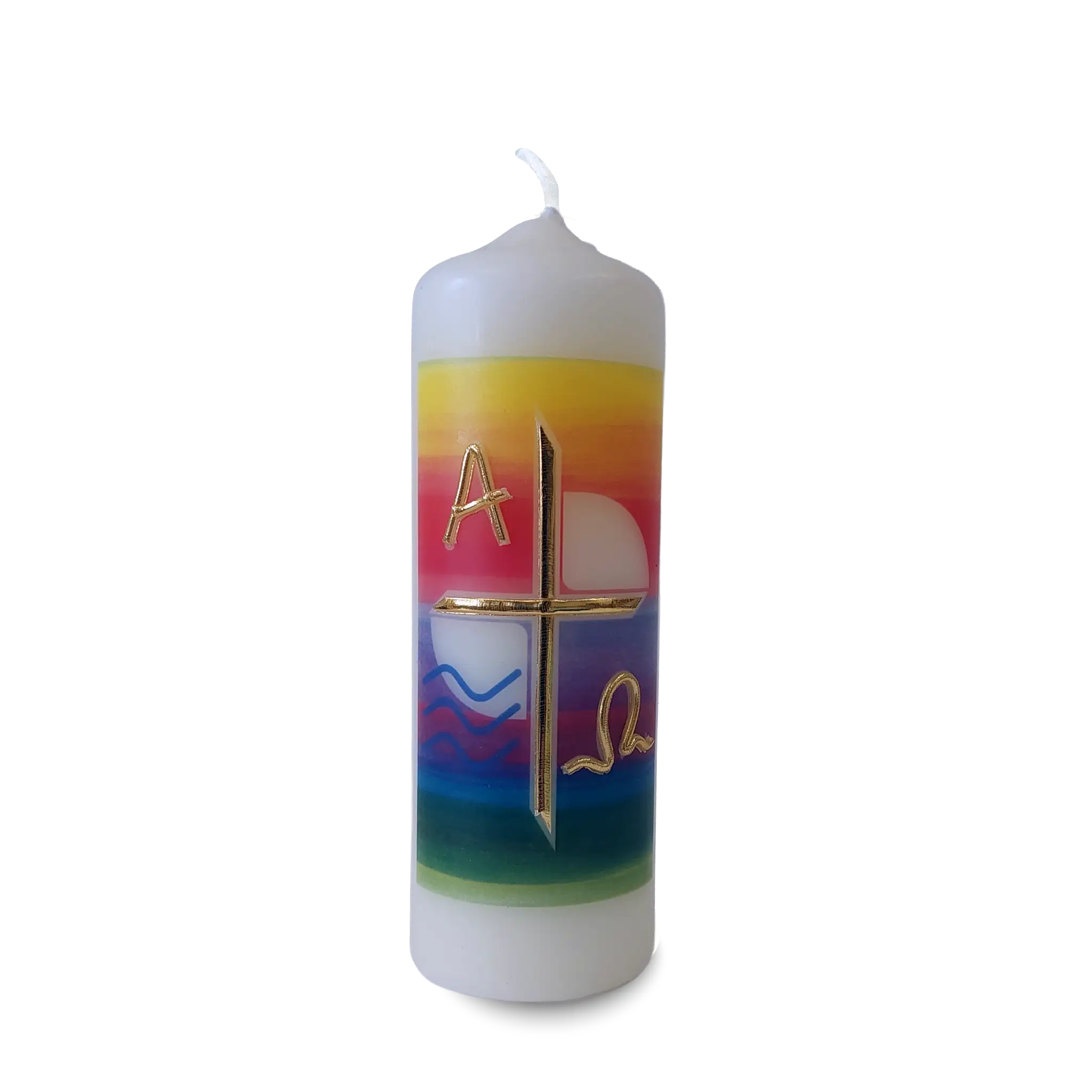 bonifatiuswerk-regenbogen-osterkerze-5x15-cm-ohne-zahl image 1
