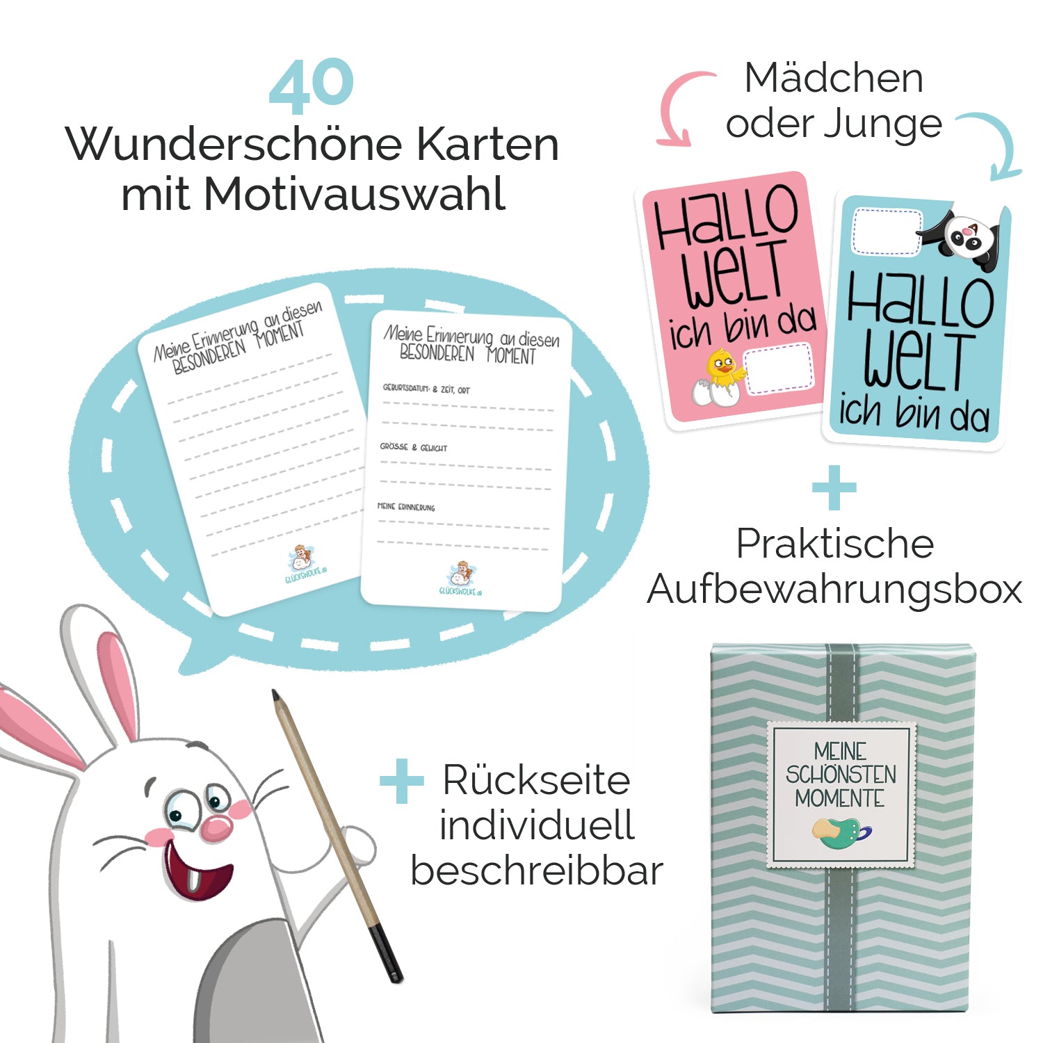 gl-ckswolke-meilensteinkarten-baby-m-dchen-40-karten-a6 image 2