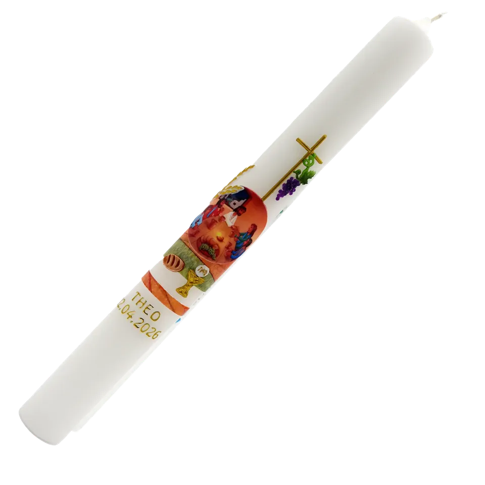 bonifatiuswerk-erstkommunionkerze-bastelset-wei-4x40-cm-kinder image 1