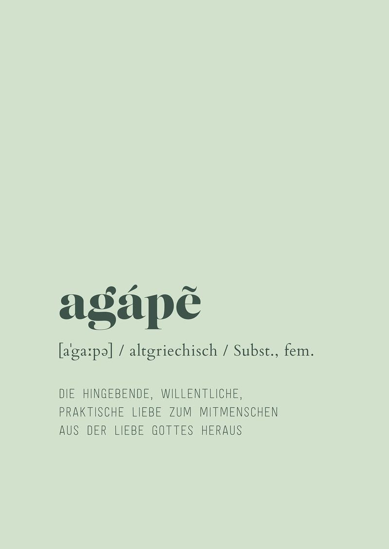 fontis-papeterie-agape-die-liebe-gottes-poster-gr-n-a3 image 1