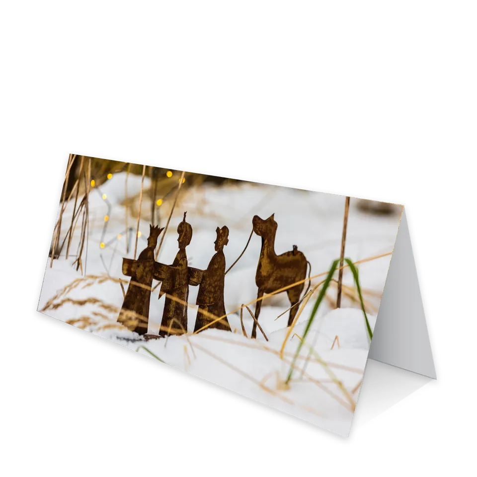 bonifatiuswerk-drei-weise-im-schnee-weihnachtskarte-mit-eindruck image 1