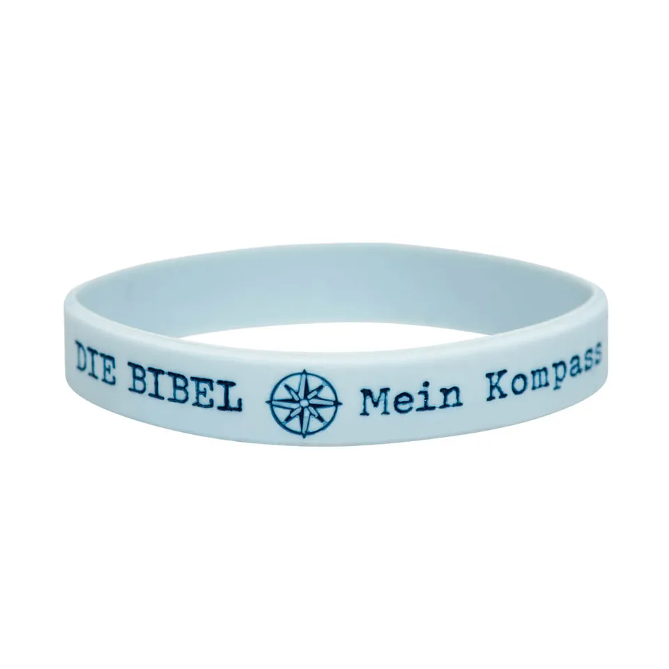 die-bibel-mein-kompass-armband-silikonarmband-hellblau image 1